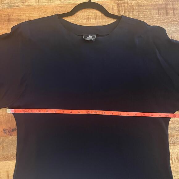 Jonathan Martin 100% Silk Blouse Medium Top Black Dolman Sleeve Timeless Vintage - Picture 10 of 11